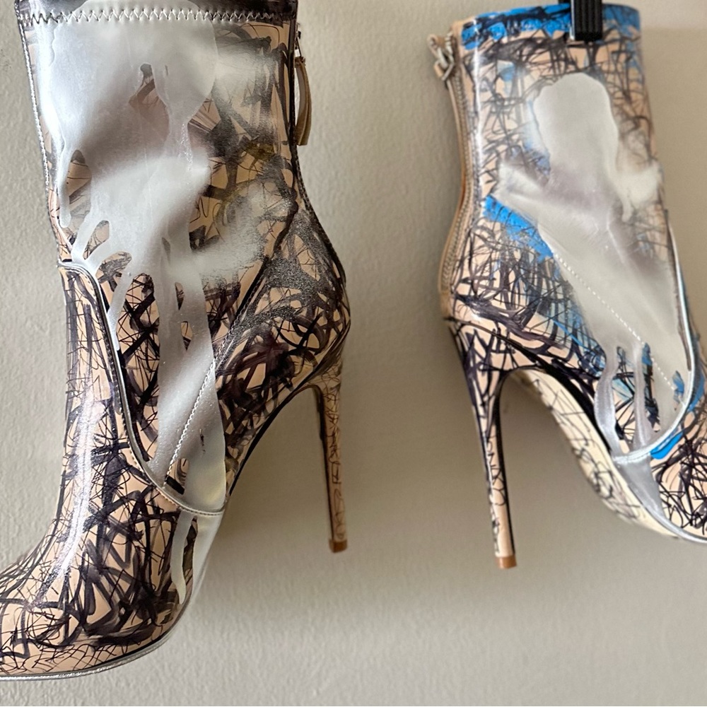 NUDE CROPPED BOOT /Silver